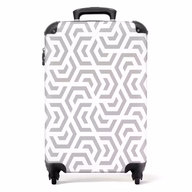 Grafisch - Patroon - Modern - Hexagon NBS - Handbagage koffer - Kinderen Unisex middel 644 -productfoto_recht