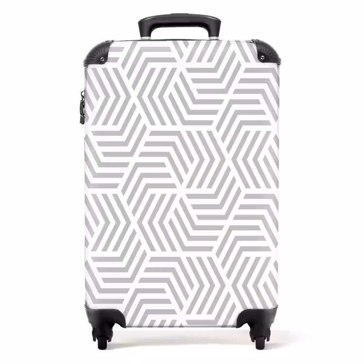 Grafisch - Patroon - Modern - Onderbroken NBS - Handbagage koffer - Kinderen Unisex middel 644 -productfoto_recht
