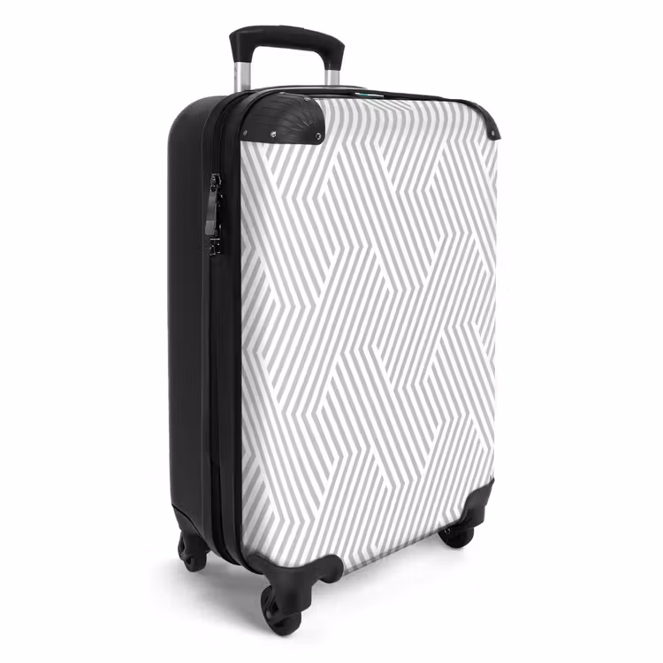 Grafisch - Patroon - Modern - Schuin NBS - Handbagage koffer - Kinderen Unisex middel 644 -productfoto_3d