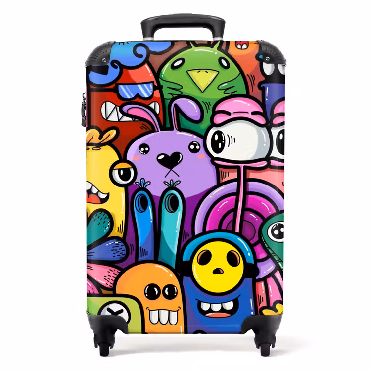 Grappige Monsterbende NBS - Handbagage koffer - Unisex middel -productfoto_recht