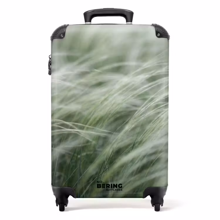 Koffer - Gras - Wazig - Natuur - Groen - Zacht - Gras - Wazig - Natuur - Groen - Zacht NBS - Handbagage koffer - Volwassenen Unisex middel