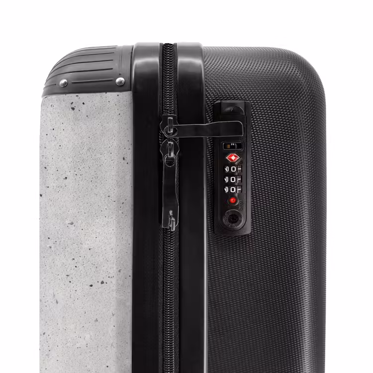 Grijs - Beton - Neutraal NBS - Handbagage koffer - Volwassenen Unisex middel -slot
