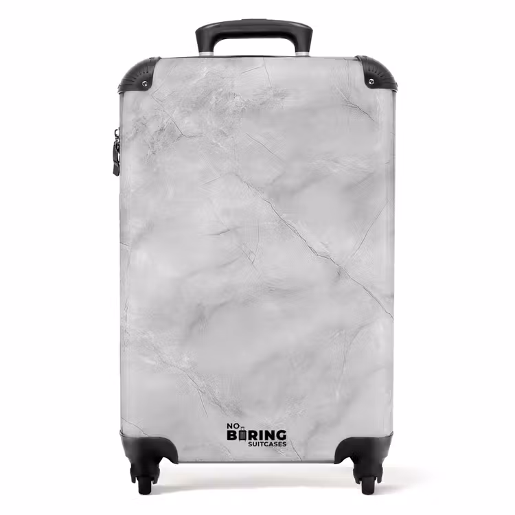 Grijs - Marmer - Mat NBS - Handbagage koffer - Volwassenen Unisex middel -productfoto_recht