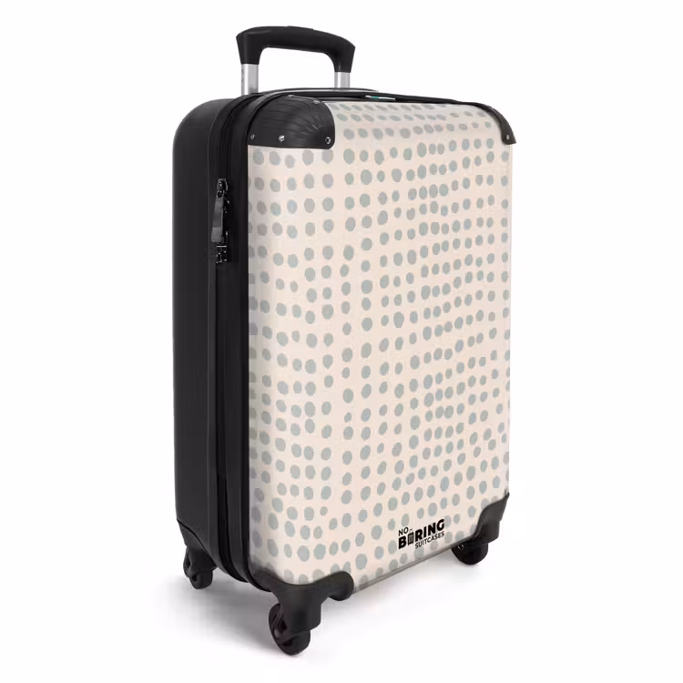 Grijsblauwe stippen NBS - Handbagage koffer - Volwassenen Unisex middel -productfoto_3d