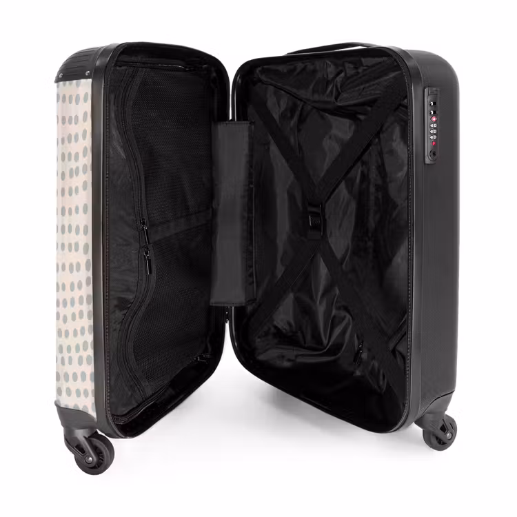Grijsblauwe stippen NBS - Handbagage koffer - Volwassenen Unisex middel -binnenkant