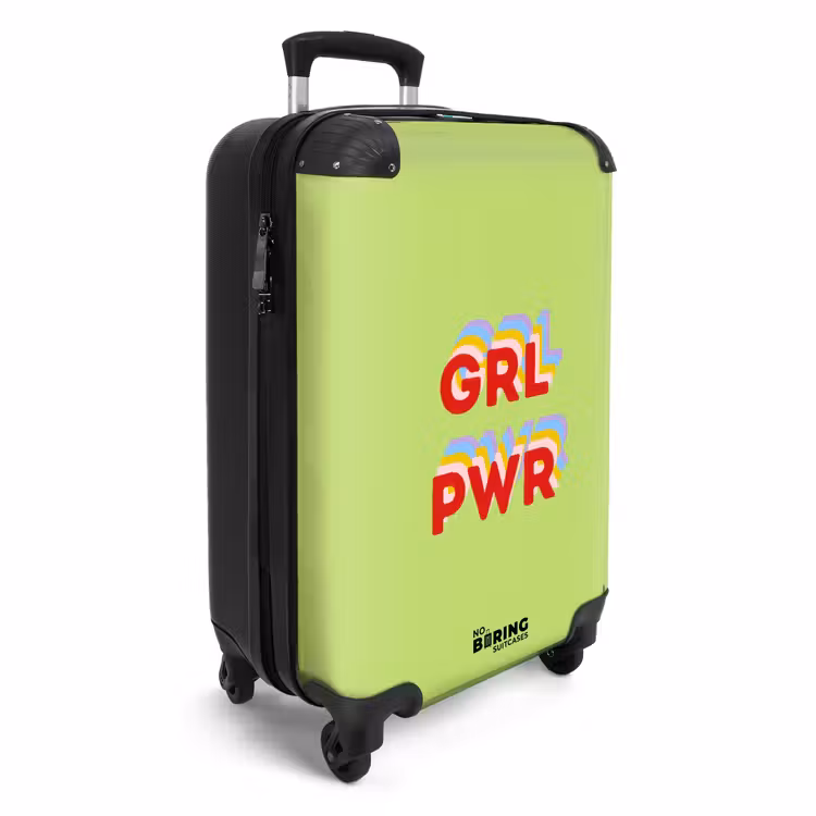 Grl pwr - Groen - Rood - 3D NBS - Handbagage koffer - Volwassenen Unisex middel -productfoto_3d