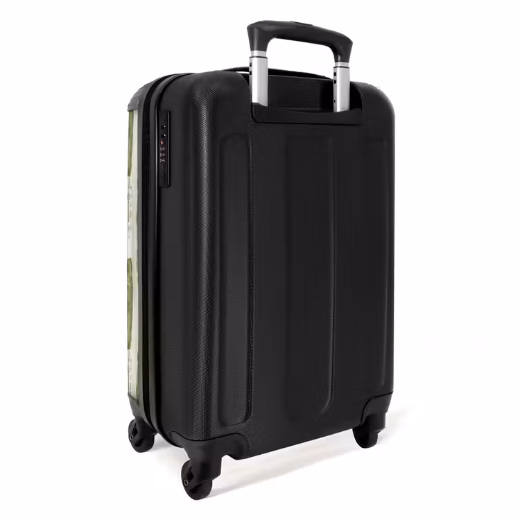 Koffer - Groen - Abstract - Penseelstreken - Linnen - Patroon - Groen - Abstract - Penseelstreken - Linnen - Patroon NBS - Handbagage koffer - Volwassenen Unisex middel