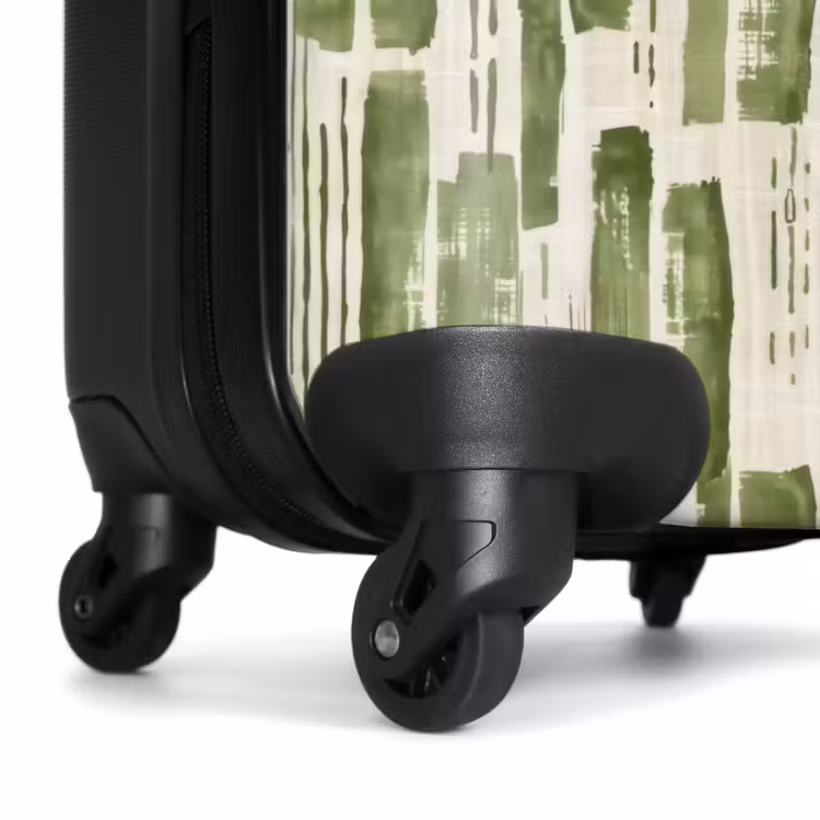Koffer - Groen - Abstract - Penseelstreken - Linnen - Patroon - Groen - Abstract - Penseelstreken - Linnen - Patroon NBS - Handbagage koffer - Volwassenen Unisex middel
