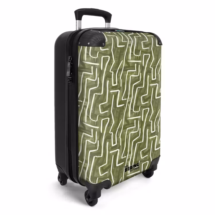 Koffer - Groen - Abstract - Penseelstreken - Patroon - Groen - Abstract - Penseelstreken - Patroon NBS - Handbagage koffer - Volwassenen Unisex middel