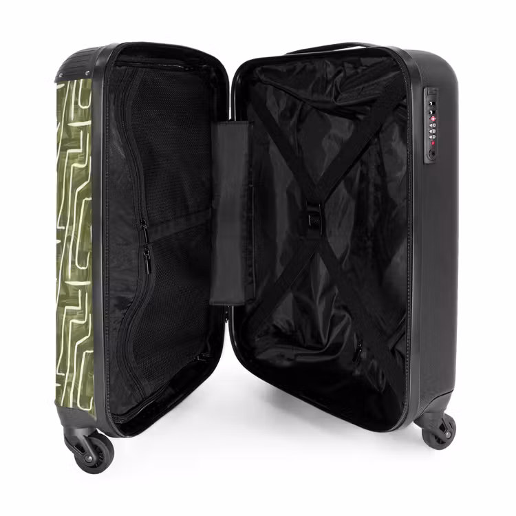 Koffer - Groen - Abstract - Penseelstreken - Patroon - Groen - Abstract - Penseelstreken - Patroon NBS - Handbagage koffer - Volwassenen Unisex middel