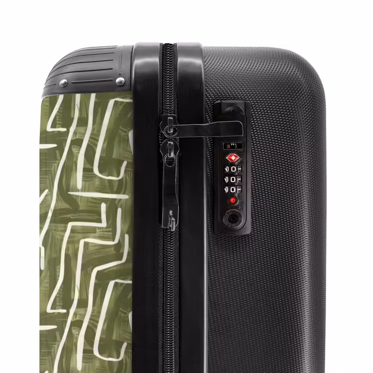 Koffer - Groen - Abstract - Penseelstreken - Patroon - Groen - Abstract - Penseelstreken - Patroon NBS - Handbagage koffer - Volwassenen Unisex middel