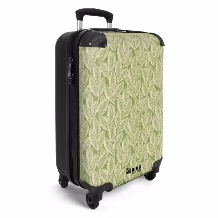 Koffer - Groen - Botanisch - Bladeren - Vintage - Patroon - Groen - Botanisch - Bladeren - Vintage - Patroon NBS - Handbagage koffer - Volwassenen Unisex middel
