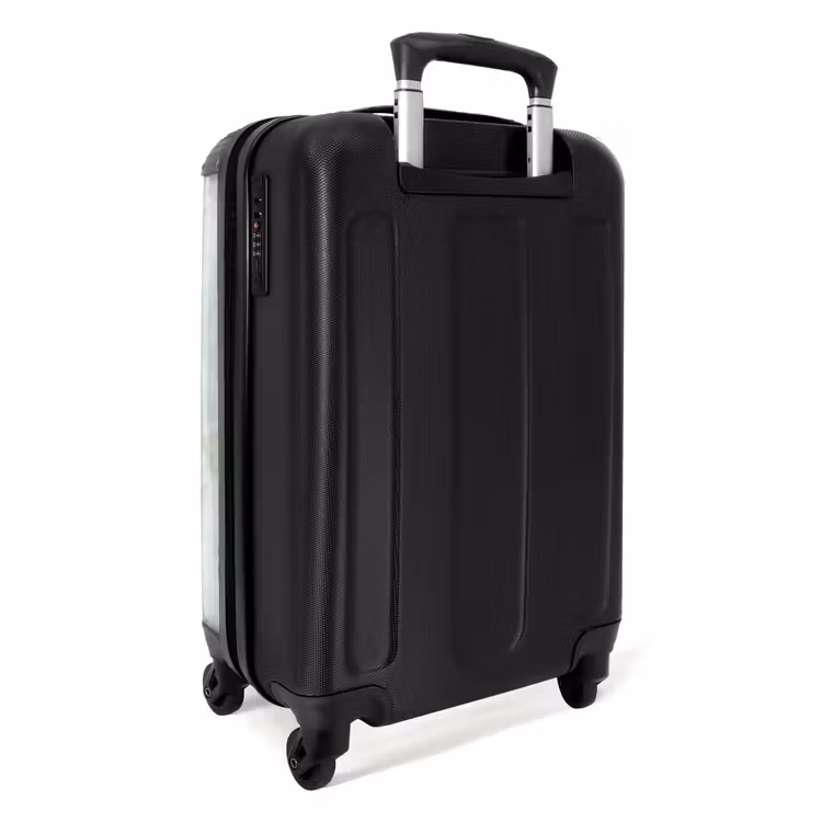 Groen - Marmer - Vloeiende aders NBS - Handbagage koffer - Volwassenen Unisex middel -achterkant
