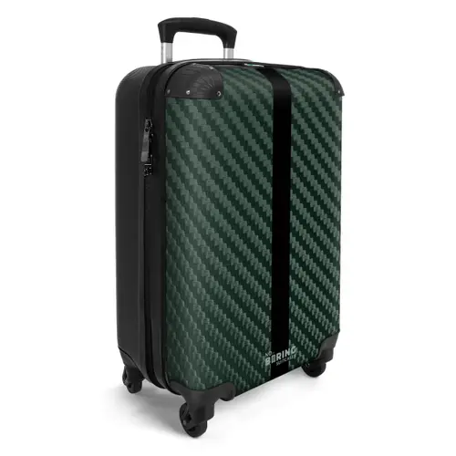 Groene carbonstructuur met zwarte middenstreep NBS - Handbagage koffer - Volwassenen Unisex middel -productfoto_3d