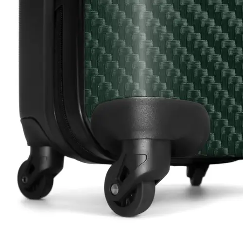 Groene carbonstructuur met zwarte middenstreep NBS - Handbagage koffer - Volwassenen Unisex middel -wiel
