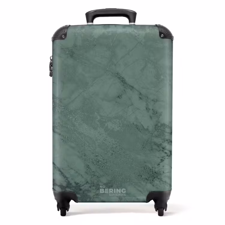 Groene marmerlook NBS - Handbagage koffer - Volwassenen Unisex middel -productfoto_recht