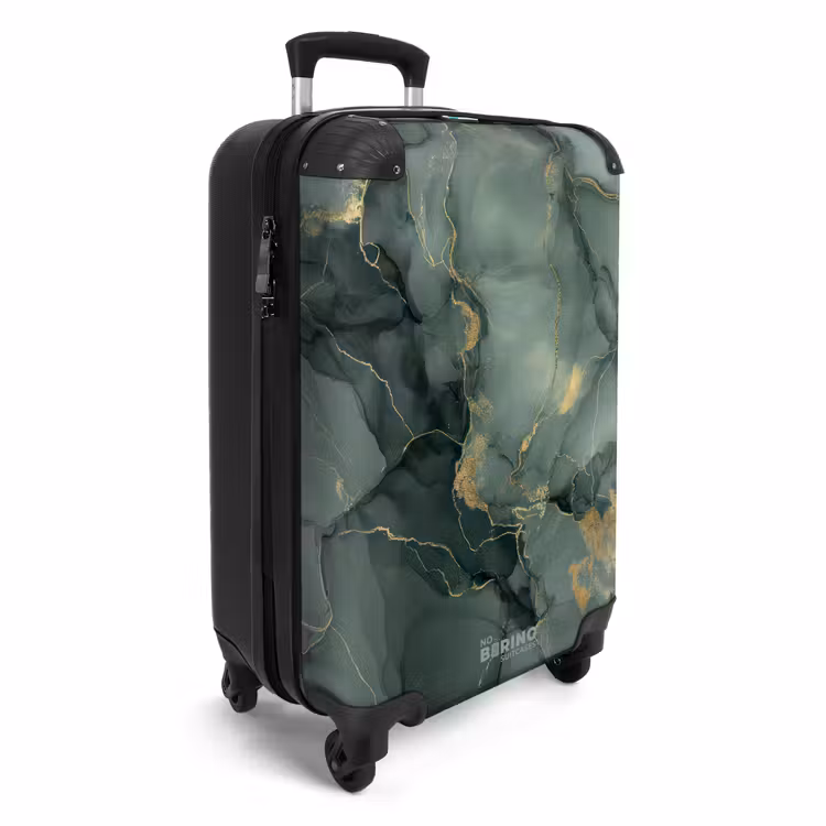 Groene marmerstructuur NBS - Handbagage koffer - Volwassenen Unisex middel -productfoto_3d