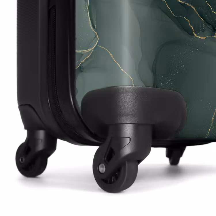 Groene marmerstructuur met gouden accenten NBS - Handbagage koffer - Volwassenen Unisex middel -wiel