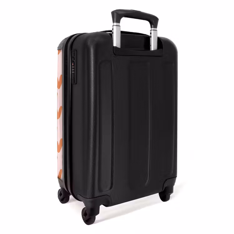 Hartjes - Getekend - Oranje NBS - Handbagage koffer - Volwassenen Unisex middel -achterkant