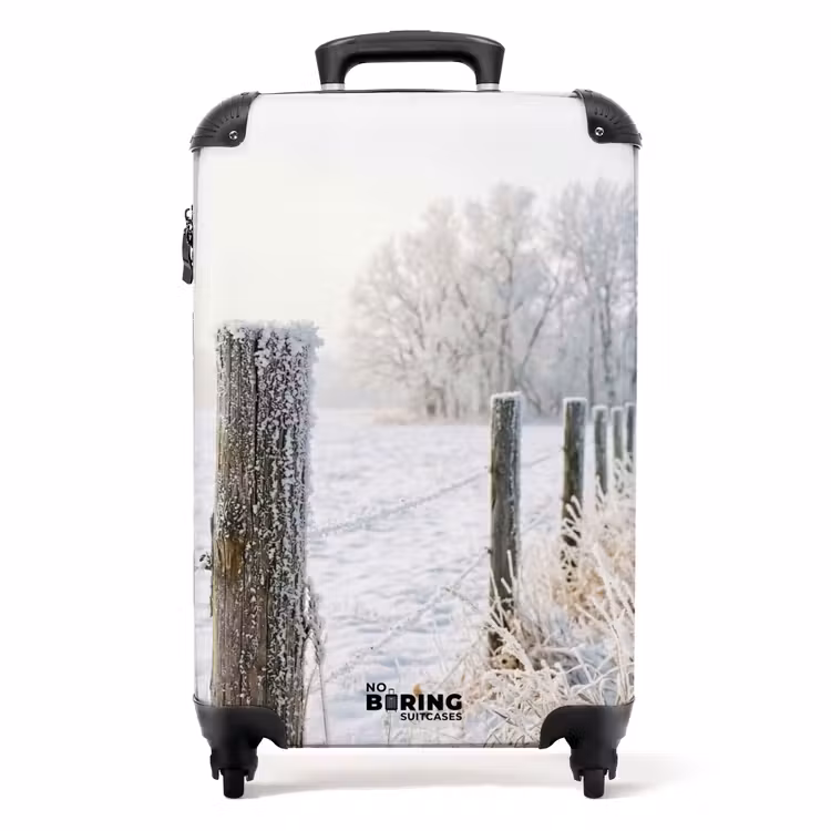 Koffer - Hek - Sneeuw - Mist - Platteland - Nostalgisch - Hek - Sneeuw - Mist - Platteland - Nostalgisch NBS - Handbagage koffer - Volwassenen Unisex middel