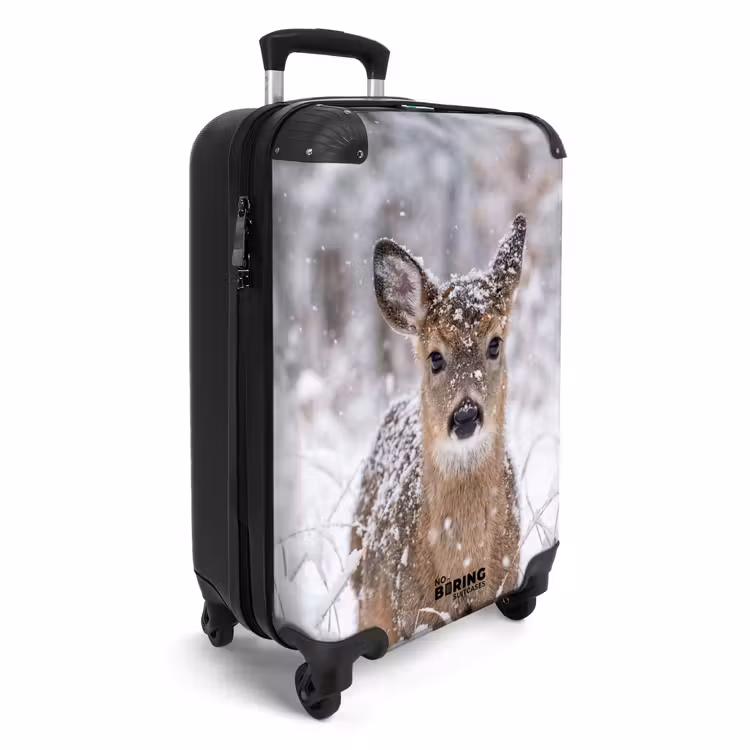 Koffer - Hert - Sneeuw - Bos - Dieren - Vertederend - Hert - Sneeuw - Bos - Dieren - Vertederend NBS - Handbagage koffer - Volwassenen Unisex middel