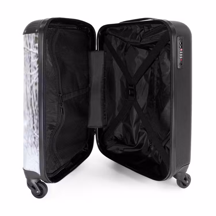 Koffer - Hert - Winter - Bos - Natuur - Wit - Hert - Winter - Bos - Natuur - Wit NBS - Handbagage koffer - Volwassenen Unisex middel