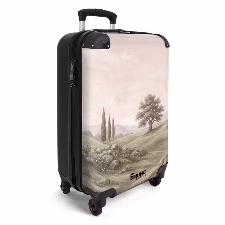 Koffer - Heuvellandschap - Bomen - Natuur - Groen - Heuvellandschap - Bomen - Natuur - Groen NBS - Handbagage koffer - Volwassenen Unisex middel