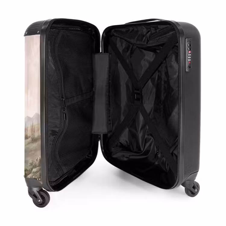 Koffer - Heuvellandschap - Bomen - Natuur - Groen - Heuvellandschap - Bomen - Natuur - Groen NBS - Handbagage koffer - Volwassenen Unisex middel