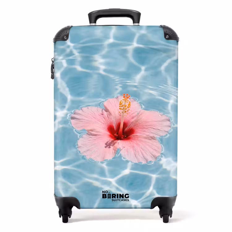 Hibiscus - Water - Roze NBS - Handbagage koffer - Volwassenen Unisex middel -productfoto_recht