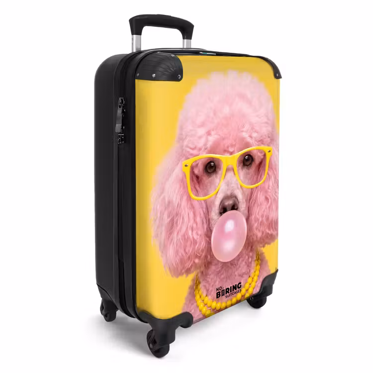 Koffer - Hond - Kauwgum - Dieren - Modern - Roze - Hond - Kauwgum - Dieren - Modern - Roze NBS - Handbagage koffer - Volwassenen Unisex middel