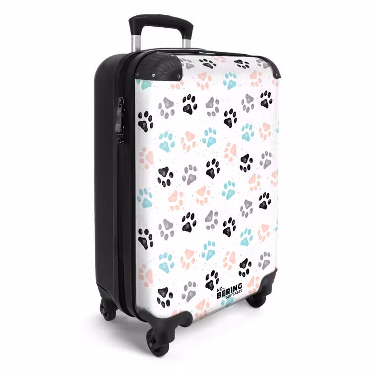 Honden poot patroon gekleurd NBS - Handbagage koffer - Kinderen Unisex middel -productfoto_3d