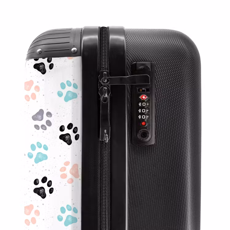 Honden poot patroon gekleurd NBS - Handbagage koffer - Kinderen Unisex middel -slot