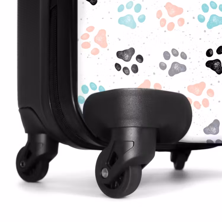 Honden poot patroon gekleurd NBS - Handbagage koffer - Kinderen Unisex middel -wiel