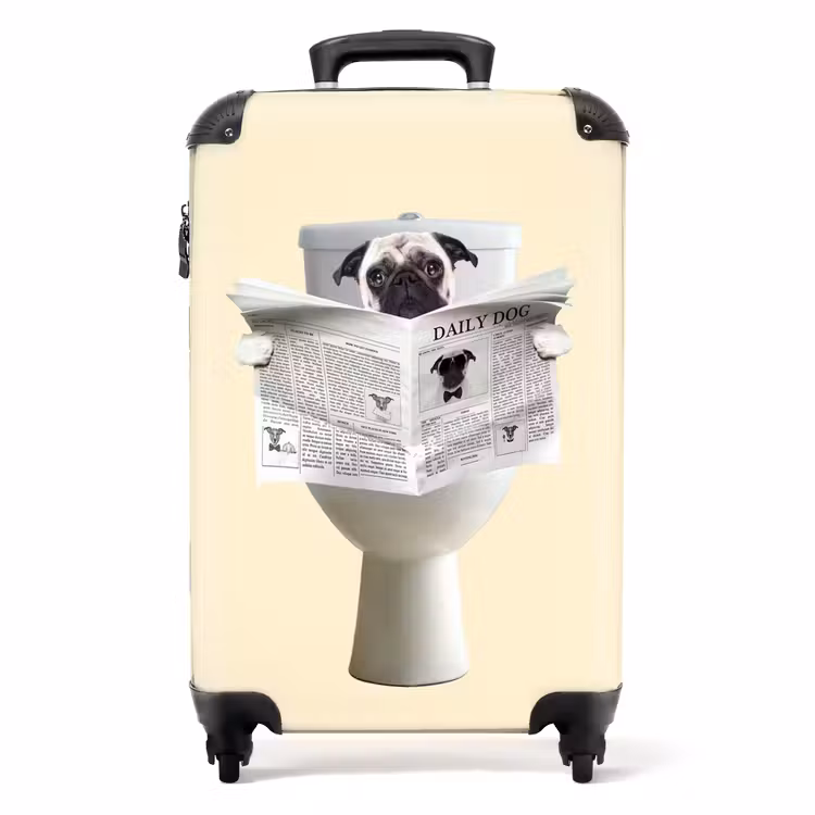 Hondje Leest de Krant NBS - Handbagage koffer - Unisex middel -productfoto_recht