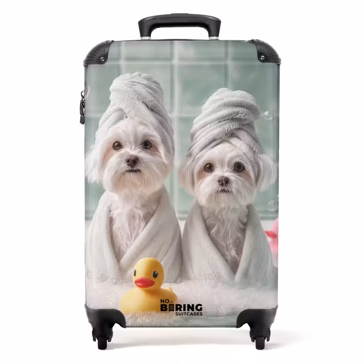 Hondjes - Badkuip - Badeendjes - Handdoeken NBS - Handbagage koffer - Volwassenen Unisex middel -productfoto_recht
