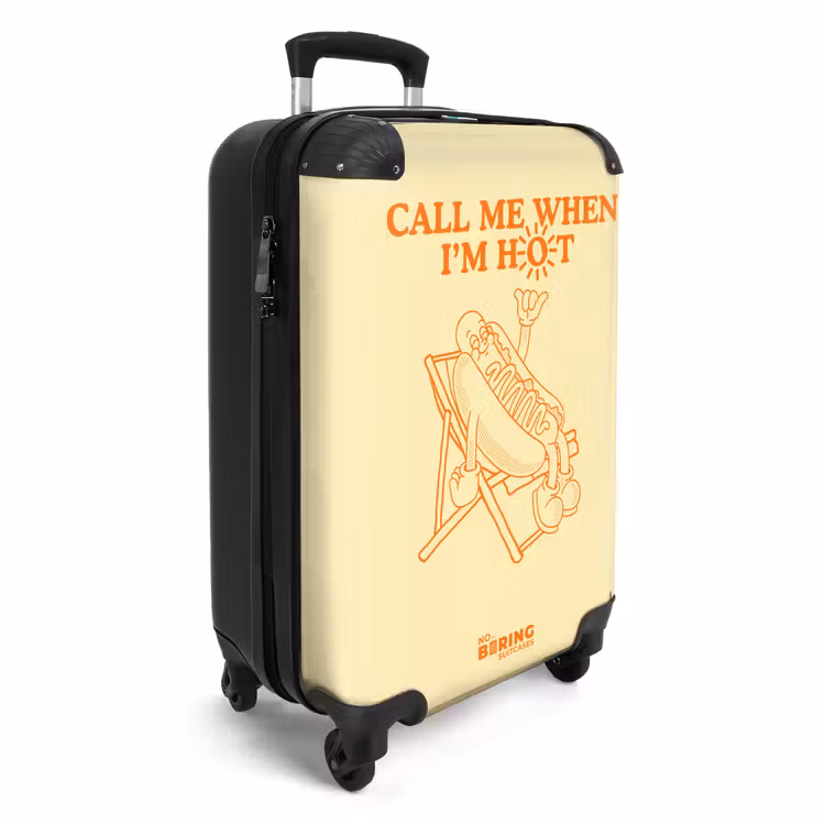 Koffer - Hotdog - Geel - Oranje - Zon - Hotdog - Geel - Oranje - Zon NBS - Handbagage koffer - Volwassenen Unisex middel
