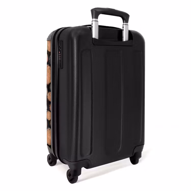 Koffer - Houtblokken - Textuur - Patroon - Bruin - Rustiek - Houtblokken - Textuur - Patroon - Bruin - Rustiek NBS - Handbagage koffer - Volwassenen Unisex middel