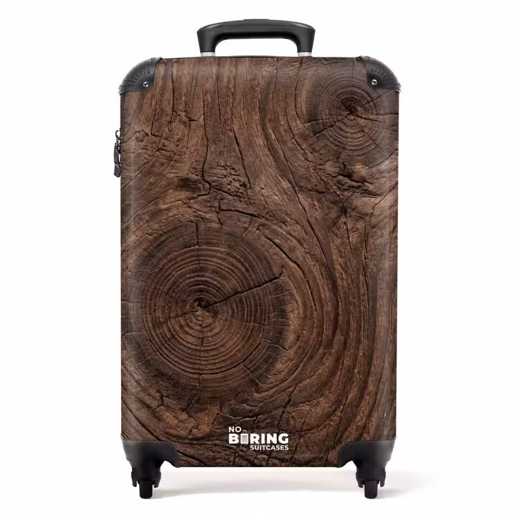 Koffer - Houtnerf - Textuur - Patroon - Bruin - Rustiek - Houtnerf - Textuur - Patroon - Bruin - Rustiek NBS - Handbagage koffer - Volwassenen Unisex middel