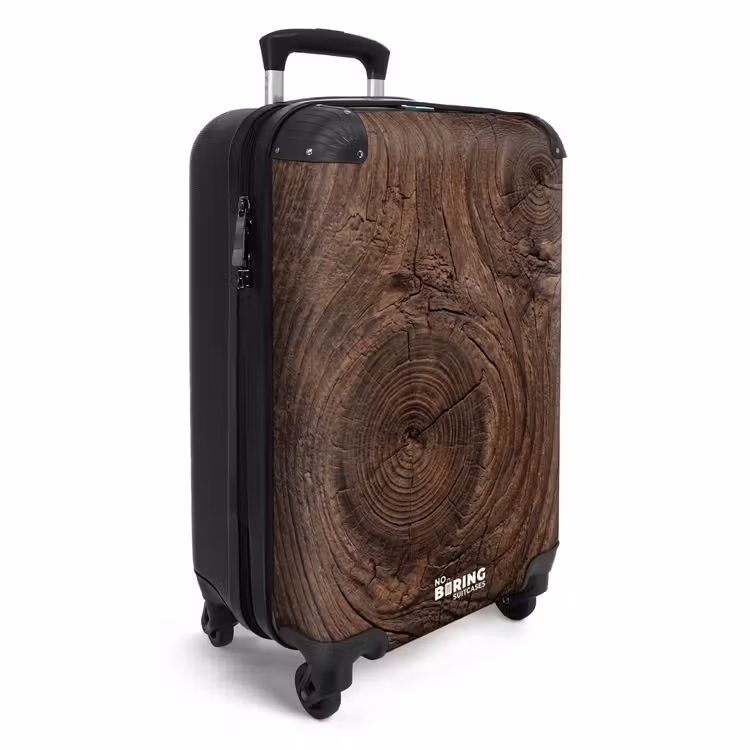 Koffer - Houtnerf - Textuur - Patroon - Bruin - Rustiek - Houtnerf - Textuur - Patroon - Bruin - Rustiek NBS - Handbagage koffer - Volwassenen Unisex middel