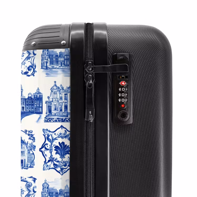 Huizen - Schepen - Blauw NBS - Handbagage koffer - Volwassenen Unisex middel -slot
