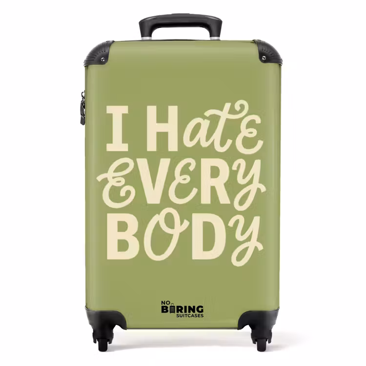 I hate everybody - Groen - Retro NBS - Handbagage koffer - Volwassenen Unisex middel -productfoto_recht