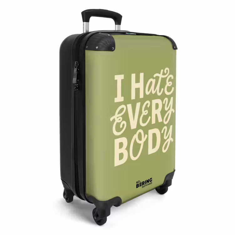I hate everybody - Groen - Retro NBS - Handbagage koffer - Volwassenen Unisex middel -productfoto_3d