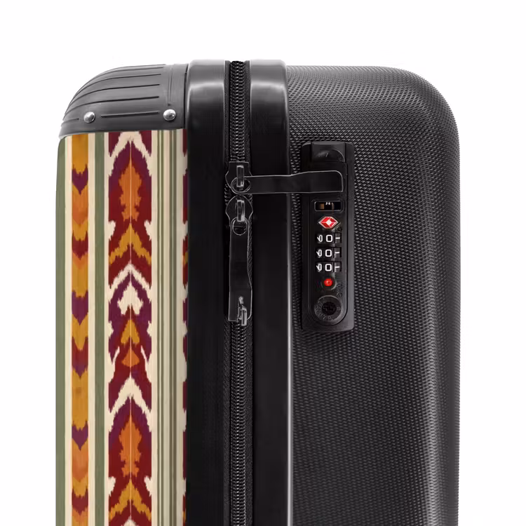 Koffer - Ikat - Bordeauxrood - Etnisch - Patroon - Ikat - Bordeauxrood - Etnisch - Patroon NBS - Handbagage koffer - Volwassenen Unisex middel