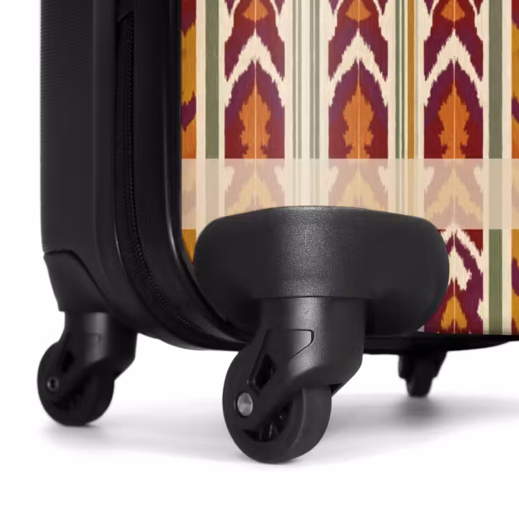 Koffer - Ikat - Bordeauxrood - Etnisch - Patroon - Ikat - Bordeauxrood - Etnisch - Patroon NBS - Handbagage koffer - Volwassenen Unisex middel