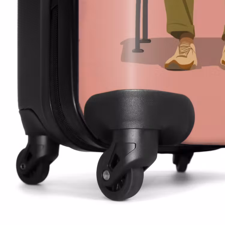 Illustratie - Bankje - Personen - Minimalistisch NBS - Handbagage koffer - Volwassenen Unisex middel -wiel