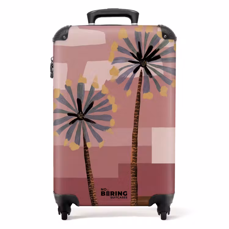 Illustratie - Bloemen - Vlakken - Abstract NBS - Handbagage koffer - Volwassenen Unisex middel -productfoto_recht