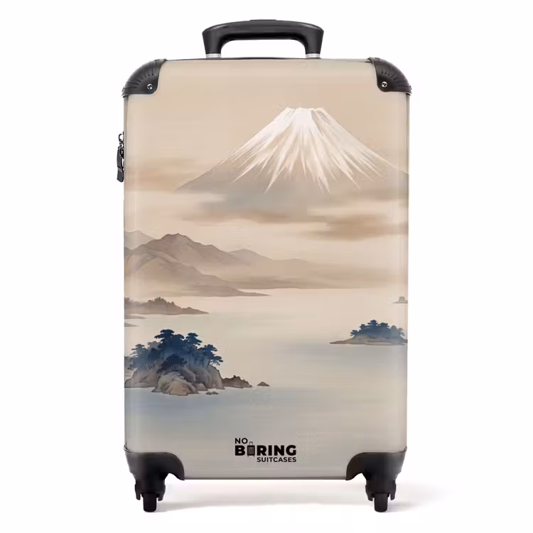 Koffer - Japans - Landschap - Beige - Japans - Landschap - Beige NBS - Handbagage koffer - Volwassenen Unisex middel