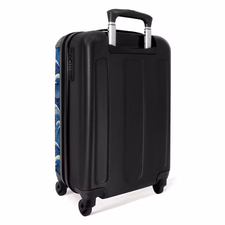Koffer - Japans - Oceaan - Golven - Blauw - Japans - Oceaan - Golven - Blauw NBS - Handbagage koffer - Volwassenen Unisex middel