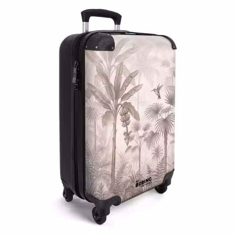 Koffer - Jungle - Banenboom - Kolibrie - Beige - Jungle - Banenboom - Kolibrie - Beige NBS - Handbagage koffer - Volwassenen Unisex middel