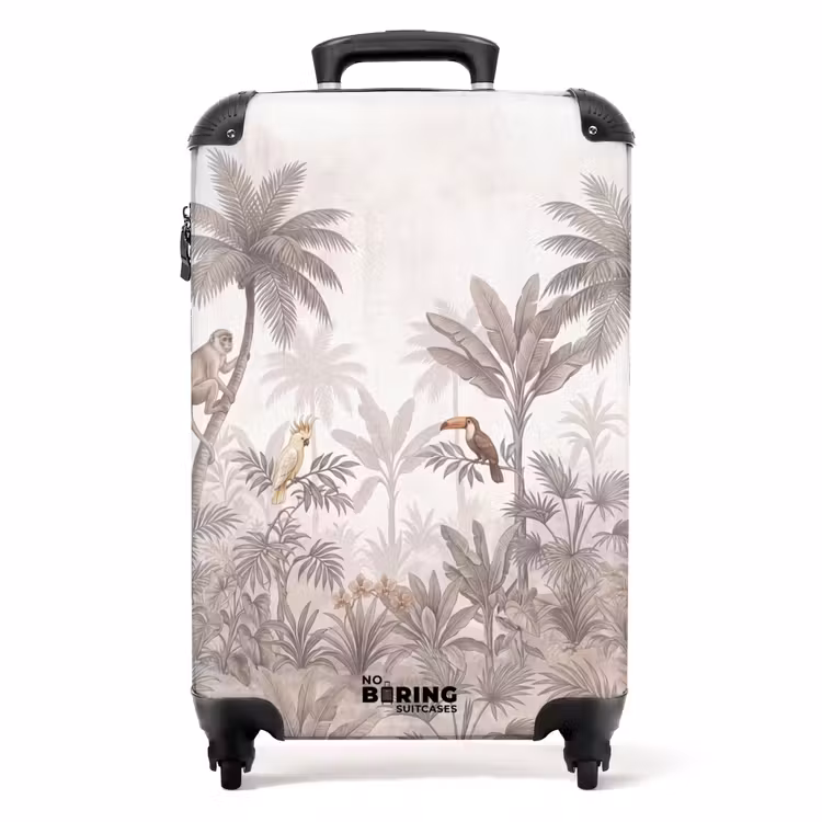 Koffer - Jungle - Dieren - Palmbomen - Jungle - Dieren - Palmbomen NBS - Handbagage koffer - Volwassenen Unisex middel